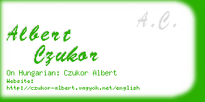 albert czukor business card